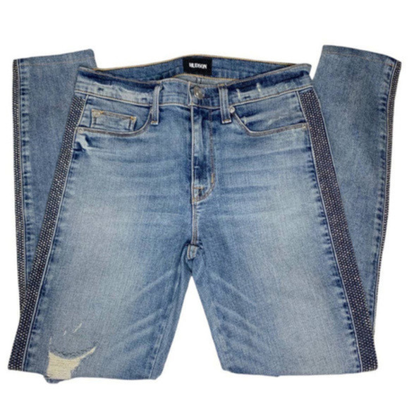 Hudson Nico Midrise Ankle Skinny Jeans with Side Stud Detailing Size 27 - Picture 4 of 8